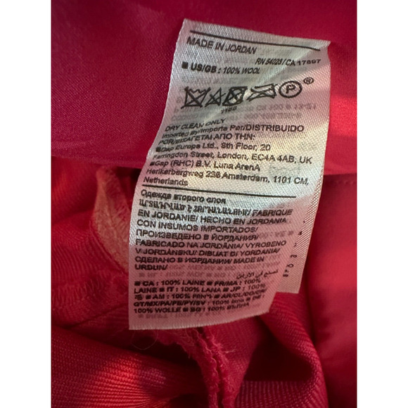 Banana Republic Lido Wide Leg Wool Pant Happy Hour Pink Women's Size 14L 14 long - Picture 10 of 14